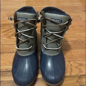 Gray and blue size 7 Sperry boots